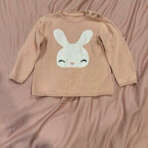 H&M Pink Bunny Sweatshirt, Size 4T, labels have been removed